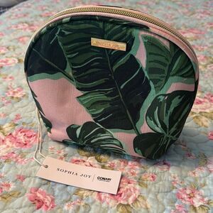 NEW! Sophia Joy Conair Banana Leaf Tropical Cosmetic Bag